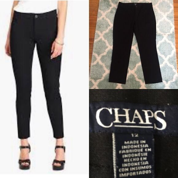 Chaps Triple Black stretch above ankle Straight ! - Picture 1 of 4